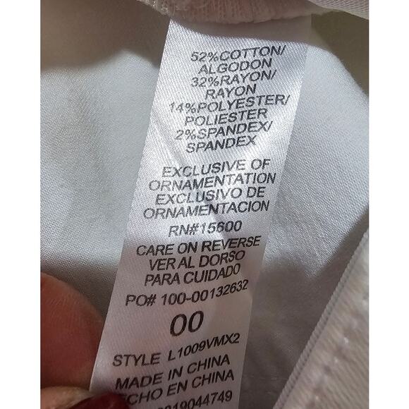 WIT & WISDOM Jeans High Rise Micro Slit Hem Straight Leg Pants, White, Sz 00 NEW - Picture 6 of 14